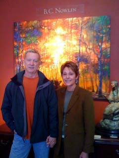 Pamela Yellen author Founder and President Pamela Yellen and husband Larry with BC Nowlin painting
